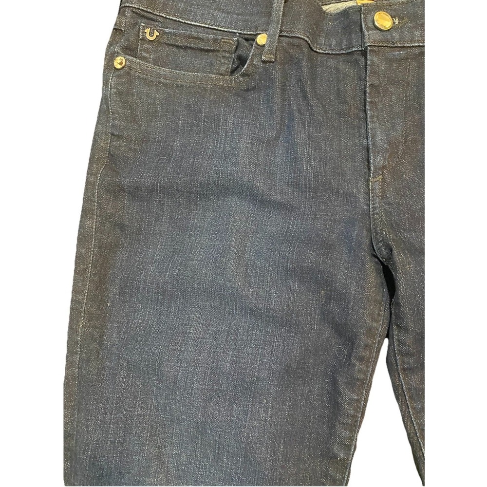 True Religion Jeans Womens 31 Casey Low Rise Super Skinny With Silver Buttons
